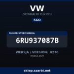 Oryginalny plik SGO VW 6RU937087B wersja 0230 - sklep szarbi.net