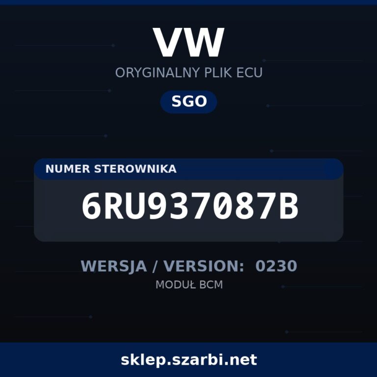 Oryginalny plik SGO VW 6RU937087B wersja 0230 - sklep szarbi.net