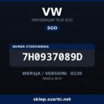 Oryginalny plik SGO VW 7H0937089D wersja 0230 - sklep szarbi.net