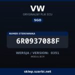 Oryginalny plik SGO VW 6R0937088F wersja 0351 - sklep szarbi.net
