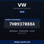 Oryginalny plik SGO VW 7H0937088A wersja 0353 - sklep szarbi.net