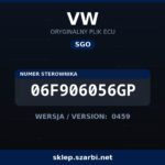 Oryginalny plik SGO VW 06F906056GP wersja 0459 - sklep szarbi.net