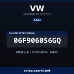 Oryginalny plik SGO VW 06F906056GQ wersja 0460 - sklep szarbi.net
