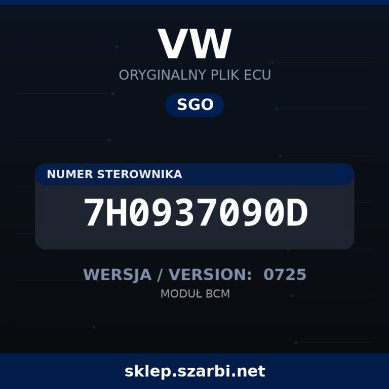 Oryginalny plik SGO VW 7H0937090D wersja 0725 - sklep szarbi.net