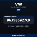 Oryginalny plik SGO VW 06J906027CK wersja 0894 - sklep szarbi.net