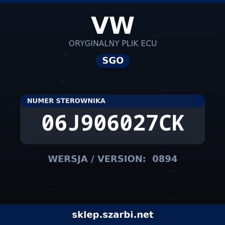 Oryginalny plik SGO VW 06J906027CK wersja 0894 - sklep szarbi.net