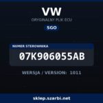 Oryginalny plik SGO VW 07K906055AB wersja 1011 - sklep szarbi.net