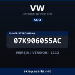Oryginalny plik SGO VW 07K906055AC wersja 1112 - sklep szarbi.net