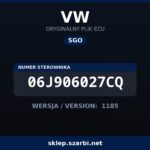 Oryginalny plik SGO VW 06J906027CQ wersja 1185 - sklep szarbi.net