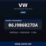 Oryginalny plik SGO VW 06J906027DA wersja 1186 - sklep szarbi.net