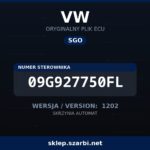 Oryginalny plik SGO VW 09G927750FL wersja 1202 - sklep szarbi.net