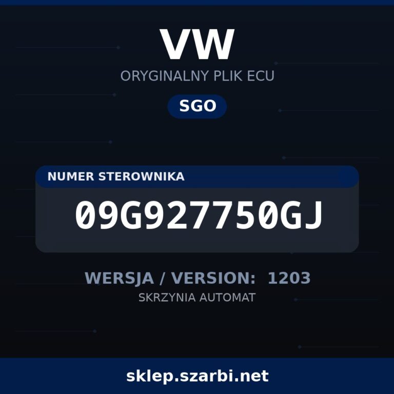 Oryginalny plik SGO VW 09G927750GJ wersja 1203 - sklep szarbi.net