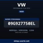 Oryginalny plik SGO VW 09G927750EL wersja 1204 - sklep szarbi.net