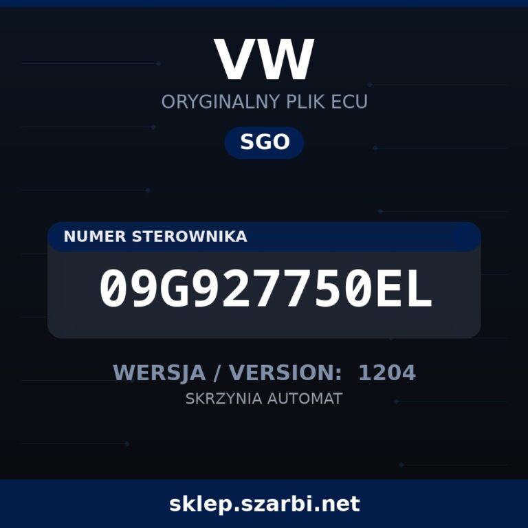 Oryginalny plik SGO VW 09G927750EL wersja 1204 - sklep szarbi.net