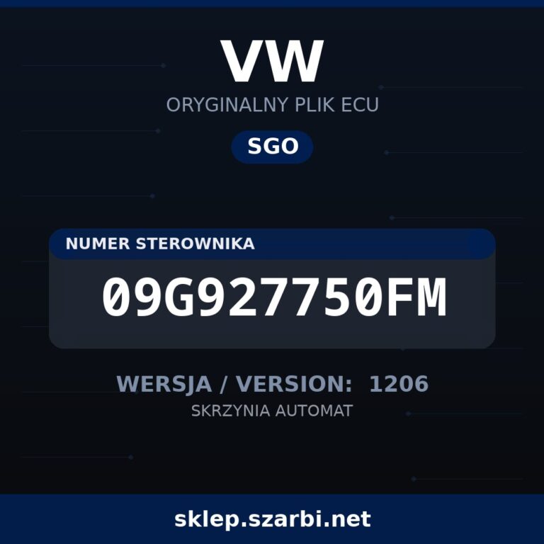 Oryginalny plik SGO VW 09G927750FM wersja 1206 - sklep szarbi.net