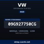 Oryginalny plik SGO VW 09G927750CG wersja 1208 - sklep szarbi.net