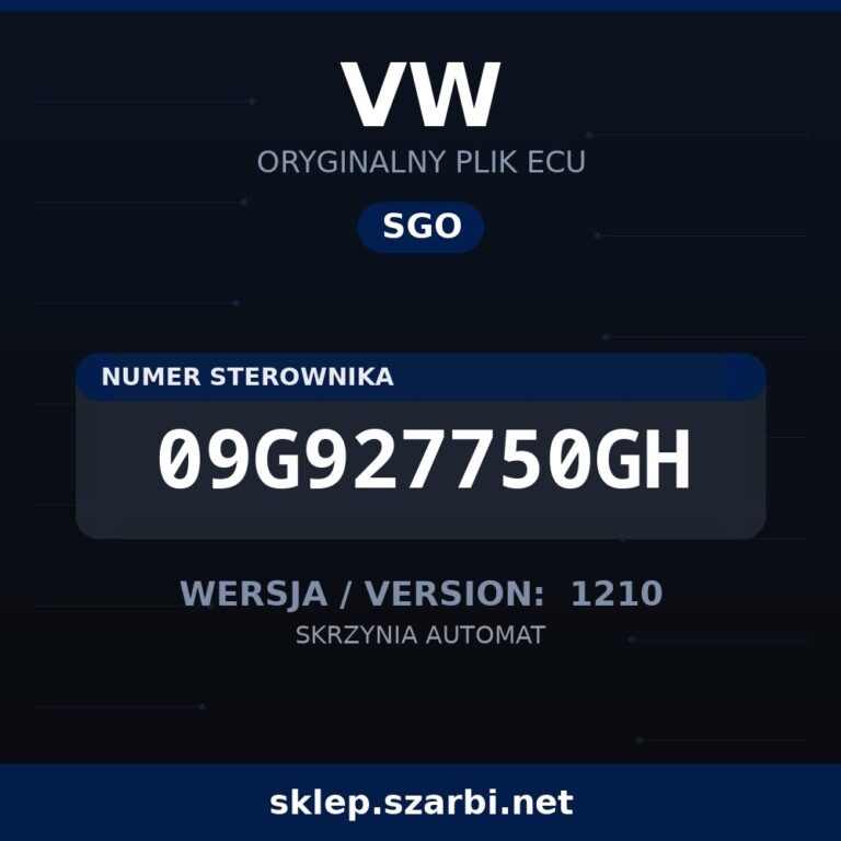 Oryginalny plik SGO VW 09G927750GH wersja 1210 - sklep szarbi.net