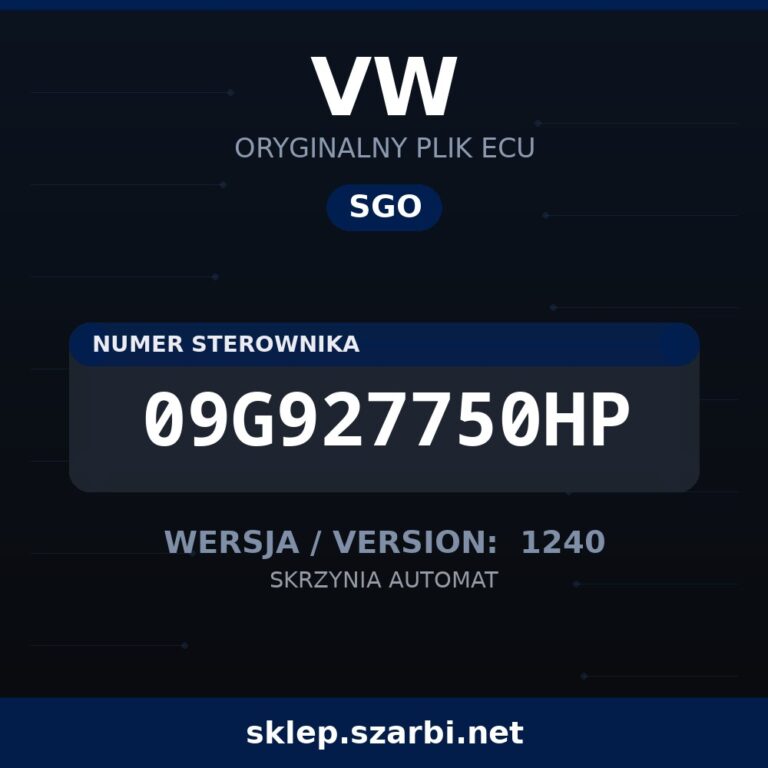 Oryginalny plik SGO VW 09G927750HP wersja 1240 - sklep szarbi.net