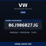 Oryginalny plik SGO VW 06J906027JG wersja 1252 - sklep szarbi.net