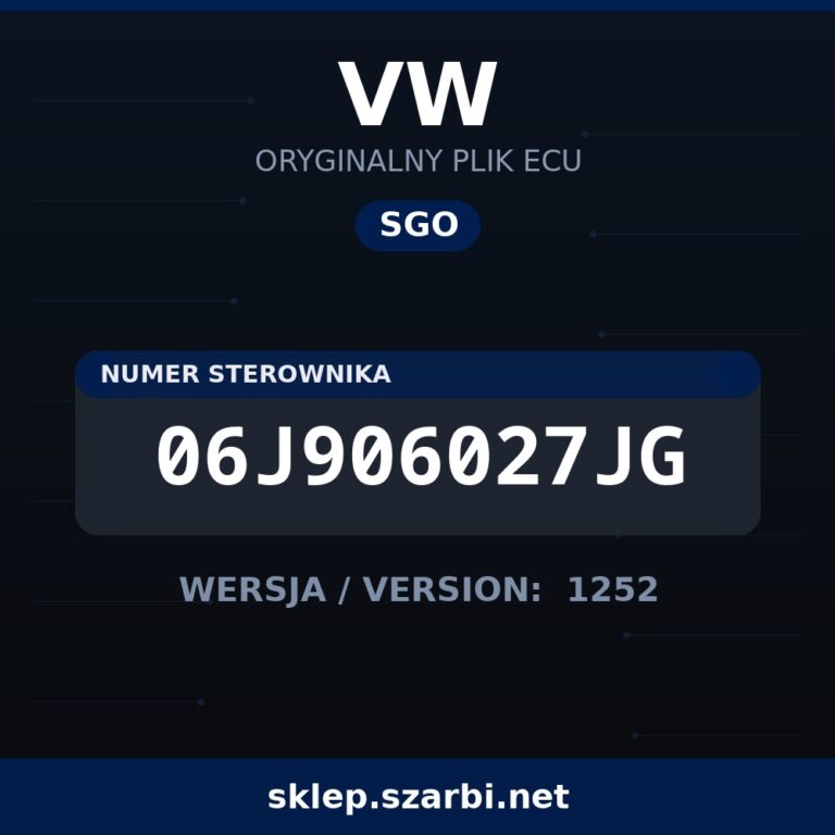 Oryginalny plik SGO VW 06J906027JG wersja 1252 - sklep szarbi.net
