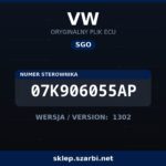Oryginalny plik SGO VW 07K906055AP wersja 1302 - sklep szarbi.net