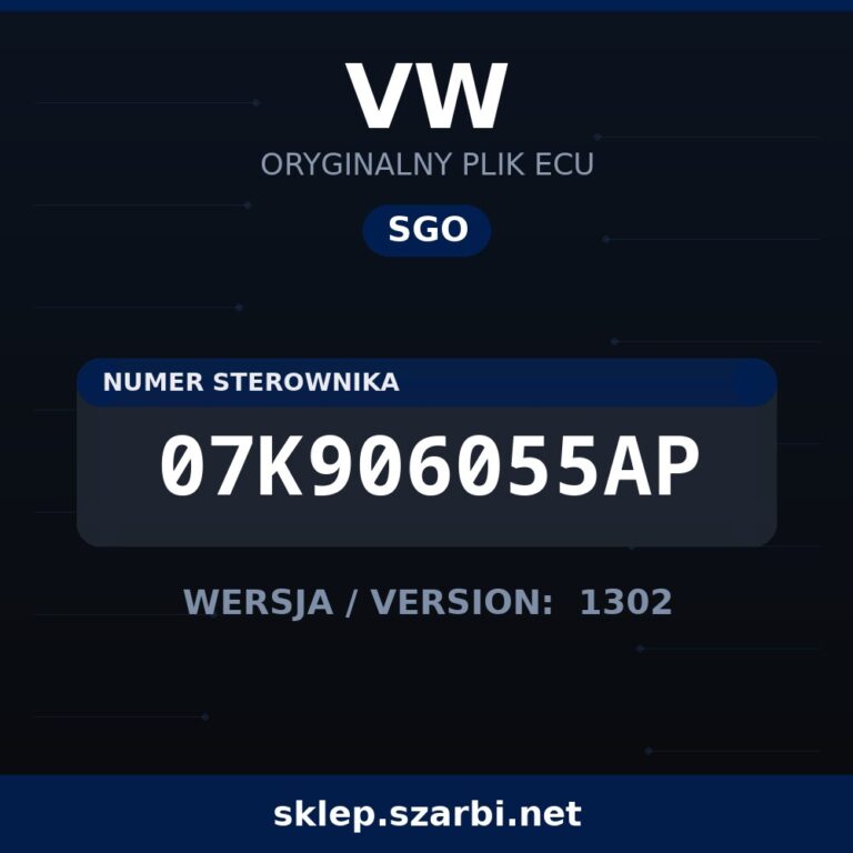Oryginalny plik SGO VW 07K906055AP wersja 1302 - sklep szarbi.net