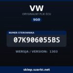 Oryginalny plik SGO VW 07K906055BS wersja 1303 - sklep szarbi.net