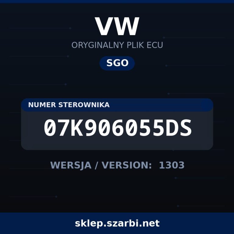 Oryginalny plik SGO VW 07K906055DS wersja 1303 - sklep szarbi.net