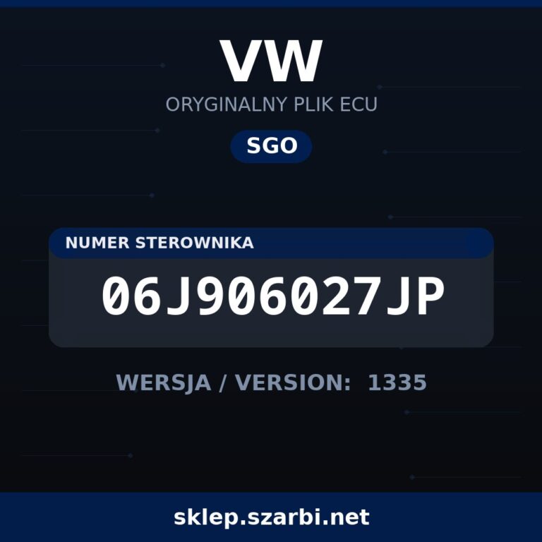 Oryginalny plik SGO VW 06J906027JP wersja 1335 - sklep szarbi.net