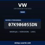 Oryginalny plik SGO VW 07K906055DN wersja 1401 - sklep szarbi.net