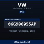 Oryginalny plik SGO VW 06G906055AP wersja 1500 - sklep szarbi.net