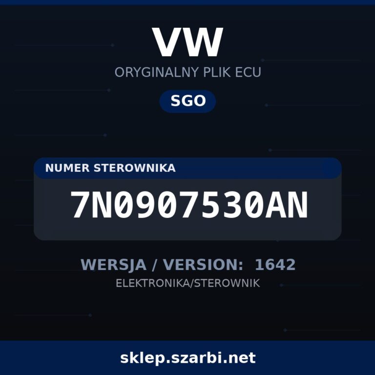 Oryginalny plik SGO VW 7N0907530AN wersja 1642 - sklep szarbi.net
