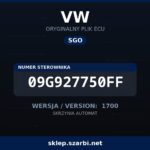 Oryginalny plik SGO VW 09G927750FF wersja 1700 - sklep szarbi.net