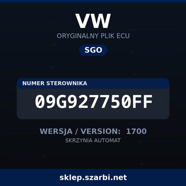 Oryginalny plik SGO VW 09G927750FF wersja 1700 - sklep szarbi.net