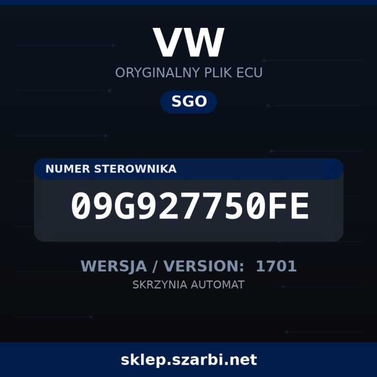 Oryginalny plik SGO VW 09G927750FE wersja 1701 - sklep szarbi.net