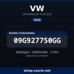 Oryginalny plik SGO VW 09G927750GG wersja 1702 - sklep szarbi.net