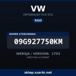 Oryginalny plik SGO VW 09G927750KM wersja 1703 - sklep szarbi.net