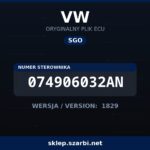 Oryginalny plik SGO VW 074906032AN wersja 1829 - sklep szarbi.net