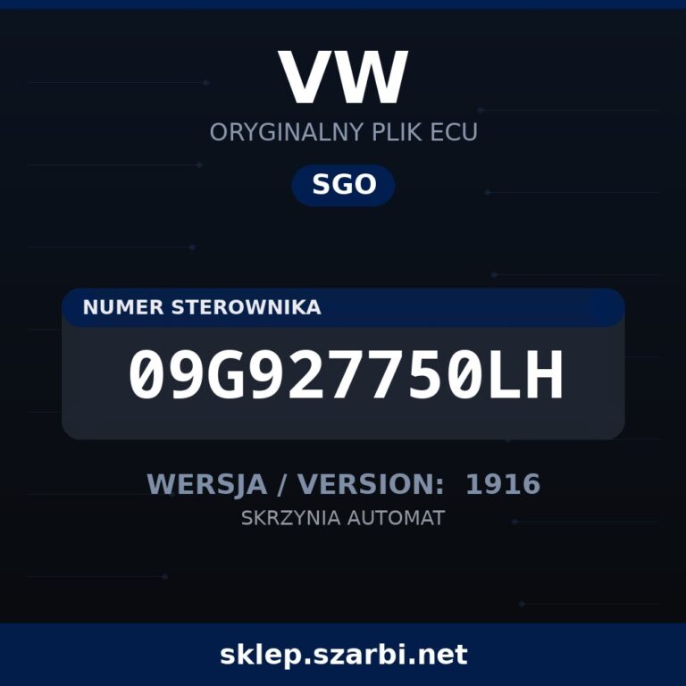 Oryginalny plik SGO VW 09G927750LH wersja 1916 - sklep szarbi.net