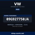Oryginalny plik SGO VW 09G927750JA wersja 2141 - sklep szarbi.net