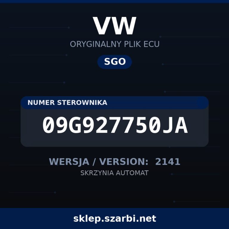 Oryginalny plik SGO VW 09G927750JA wersja 2141 - sklep szarbi.net