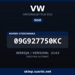 Oryginalny plik SGO VW 09G927750KC wersja 2143 - sklep szarbi.net
