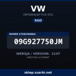 Oryginalny plik SGO VW 09G927750JM wersja 2147 - sklep szarbi.net