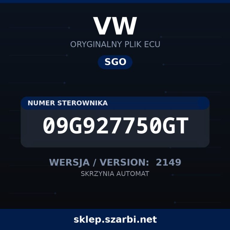 Oryginalny plik SGO VW 09G927750GT wersja 2149 - sklep szarbi.net