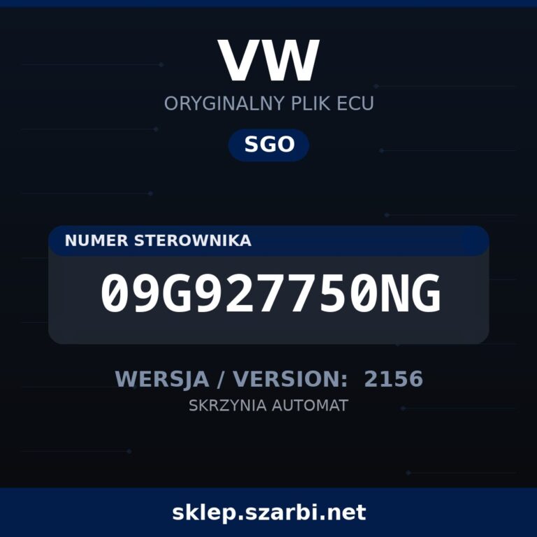 Oryginalny plik SGO VW 09G927750NG wersja 2156 - sklep szarbi.net