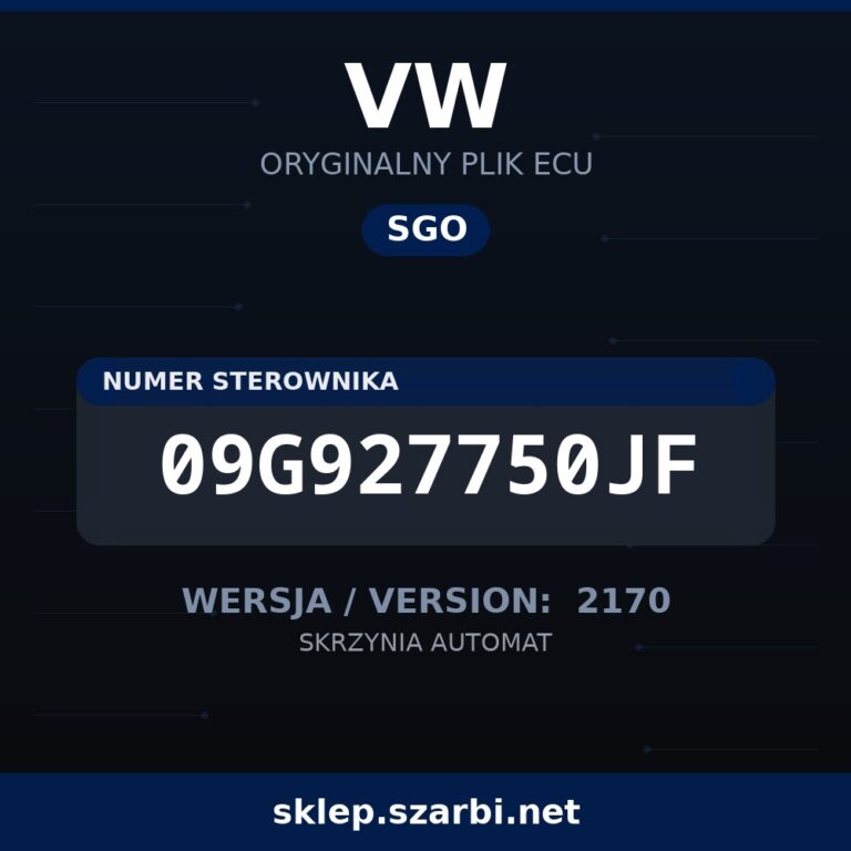 Oryginalny plik SGO VW 09G927750JF wersja 2170 - sklep szarbi.net