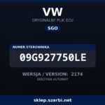 Oryginalny plik SGO VW 09G927750LE wersja 2174 - sklep szarbi.net
