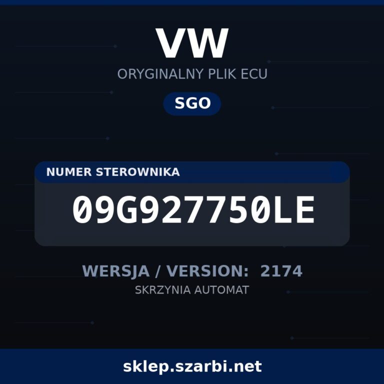 Oryginalny plik SGO VW 09G927750LE wersja 2174 - sklep szarbi.net