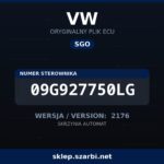 Oryginalny plik SGO VW 09G927750LG wersja 2176 - sklep szarbi.net