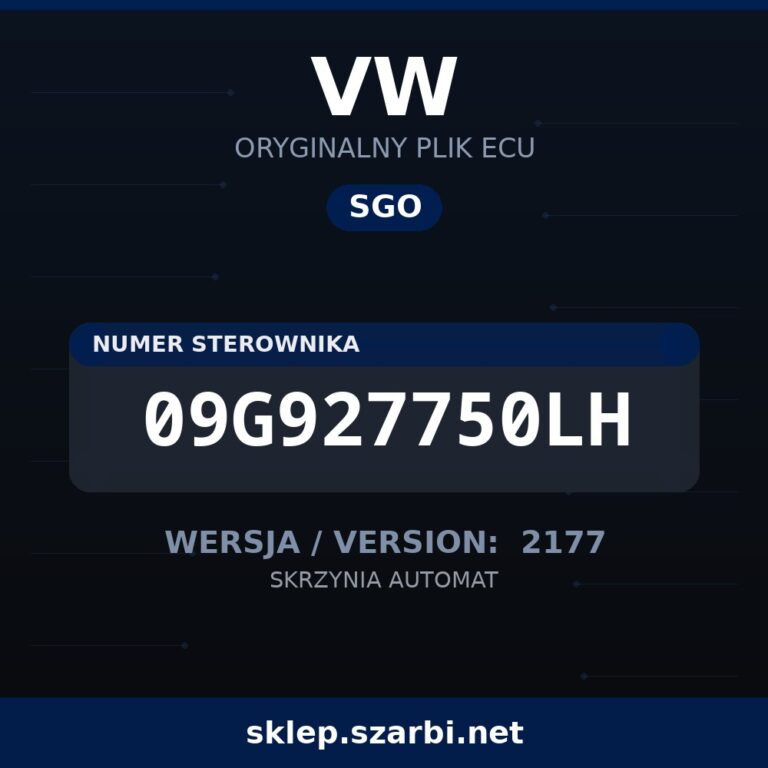 Oryginalny plik SGO VW 09G927750LH wersja 2177 - sklep szarbi.net